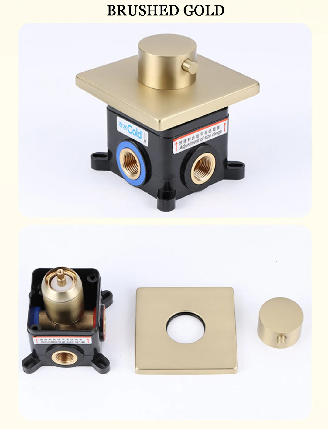 Single Function Mixer Water Tap Bathroom Water Faucets Shower Diverter Valve Black Gold Chrome Round Solid Brass Concealed