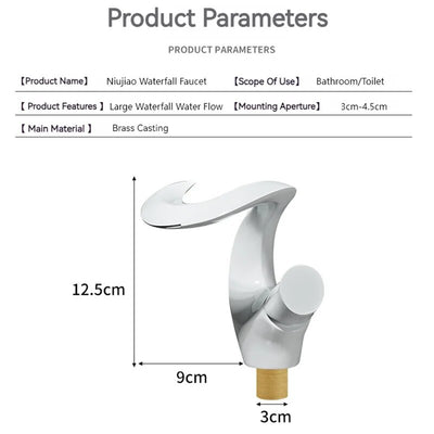 Boomerang Waterfall design single hole bathroom faucet