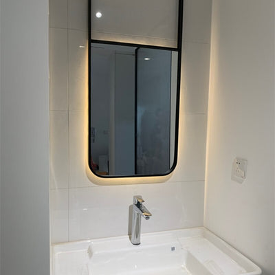 Square Ceiling Mount LED Bathroom Mirror