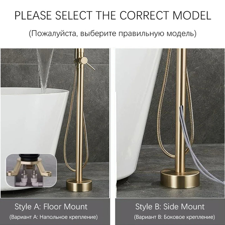 BARRET-Freestanding Bathtub filler Faucet Floor