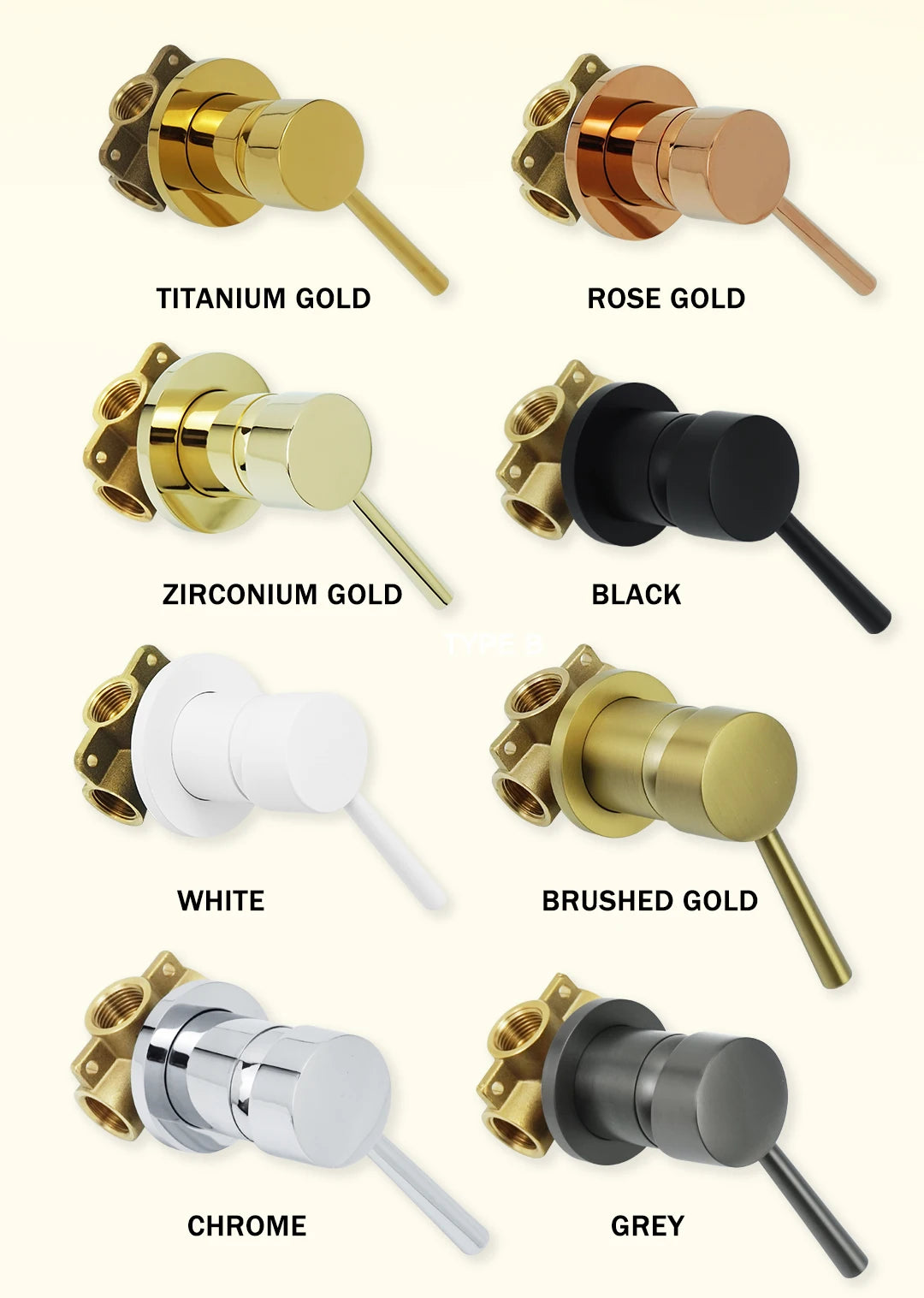 Round Brass Hidden Hot And Cold Water Mixing Valve Bathroom Wall-Mounted Single-Handle Shower Faucet Valve Body