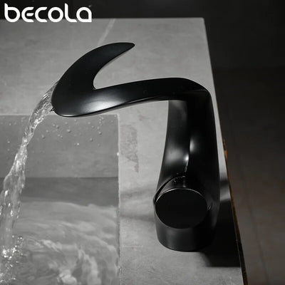 Boomerang Waterfall design single hole bathroom faucet