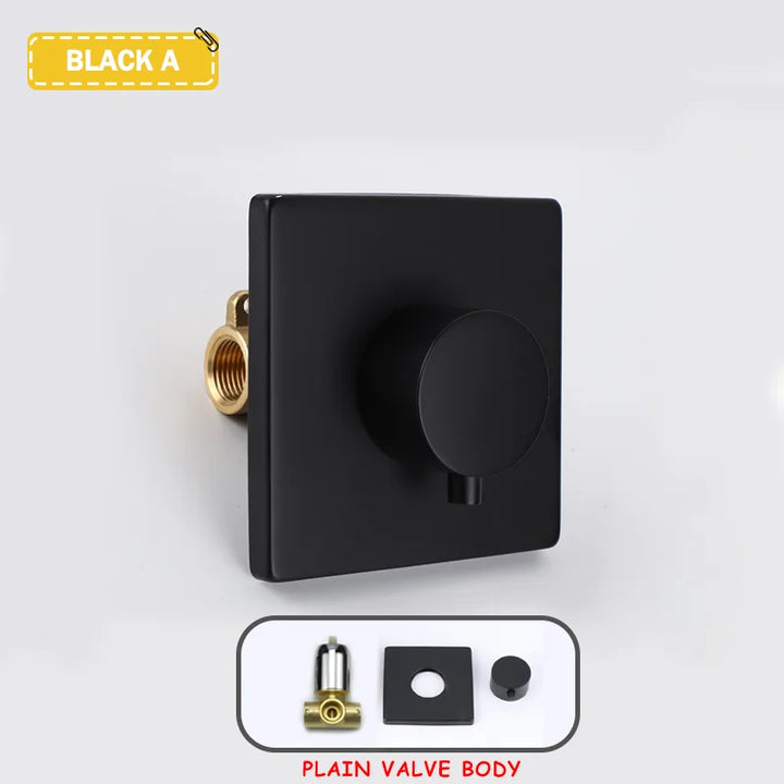 Single Function Mixer Water Tap Bathroom Water Faucets Shower Diverter Valve Black Gold Chrome Round Solid Brass Concealed