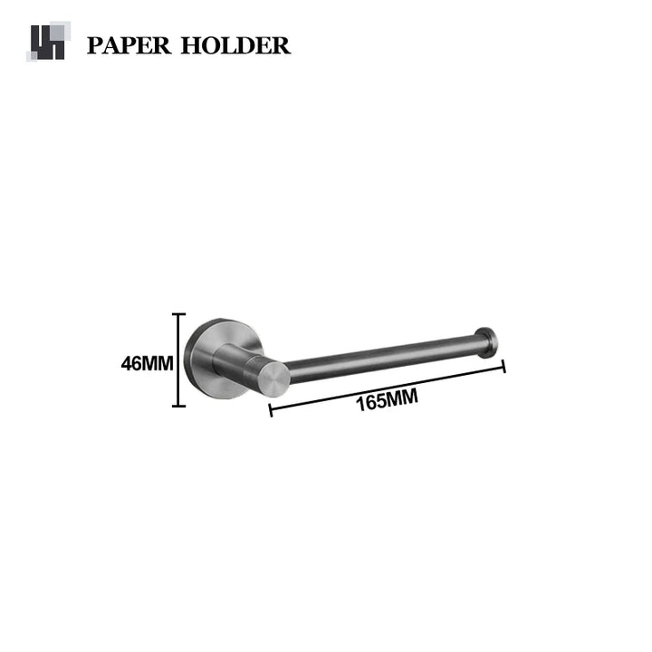 Gray Gun Metal Bathroom Hardware Accessories Cup Rack Towel Rack Toilet Brush Bath Towel Rack Roll Rack Towel Bar Hook Bathroom Wall Rack