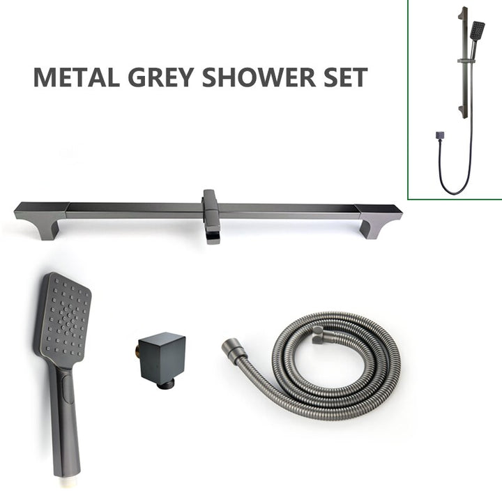 Chrome-Black-Brushed Gold  CSA -Modern rectangular 12x12"  rain head with  2 way function diverter completed shower kit