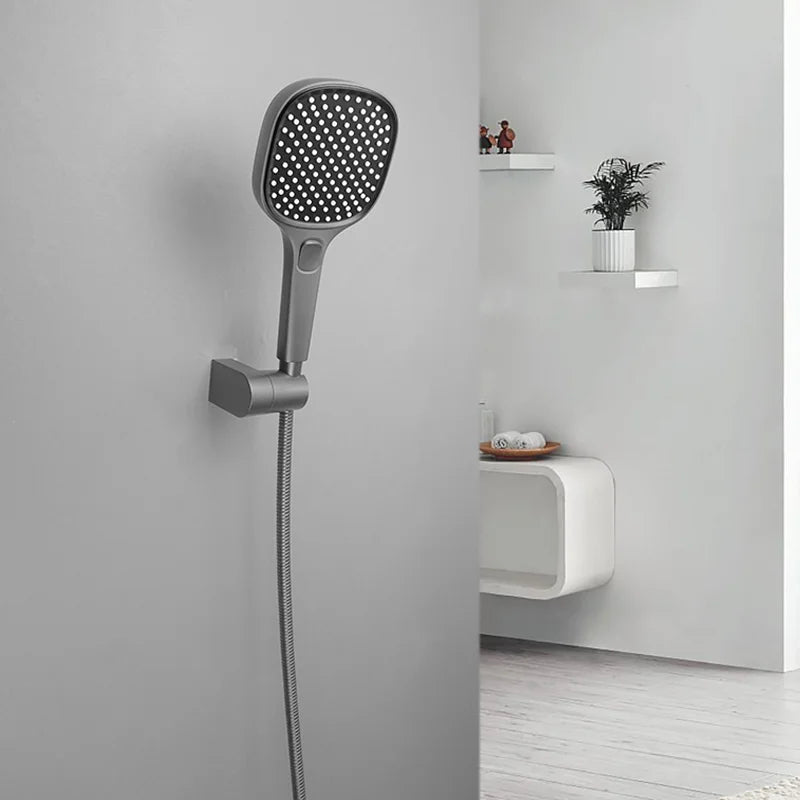 Hand Shower Rose Gold Chrome Matte Black Hand Held Shower Set with Holder and Hose Wall Mounted Hand Hold Shower Head
