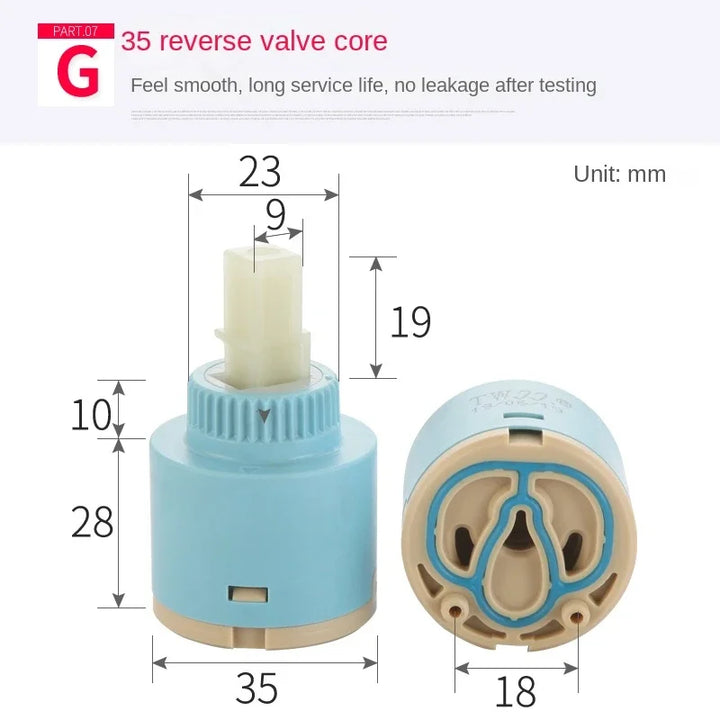 Faucets Mixing Spool Valve 25 MM/35 MM/40 MM Cartridge Ceramic Cartridge Mixer Tap Kitchen Bath Basin Shower Taps Accessories