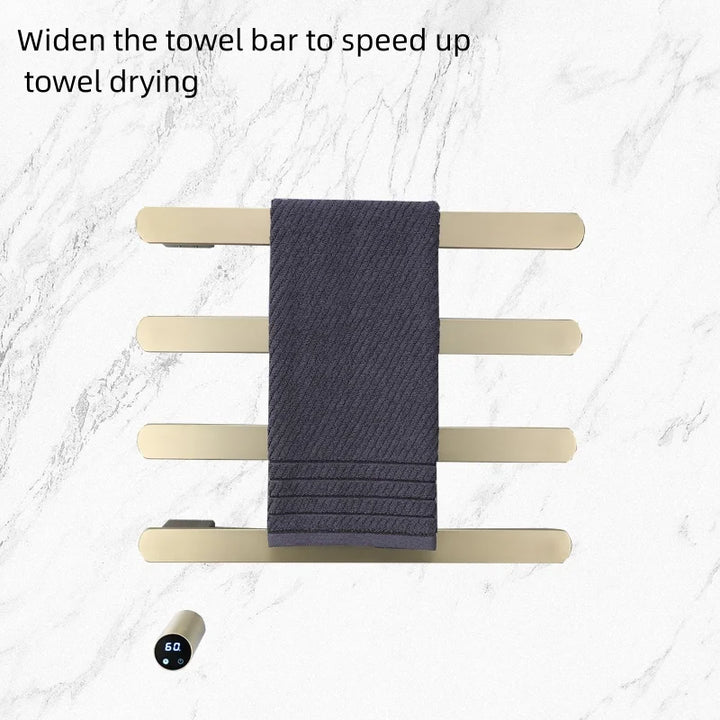 Sleek CleanDesign Electric Heated Towel Rails Bathroom Smart Control Towel Dryer  SS304 Hidden Wire 110V CSA
