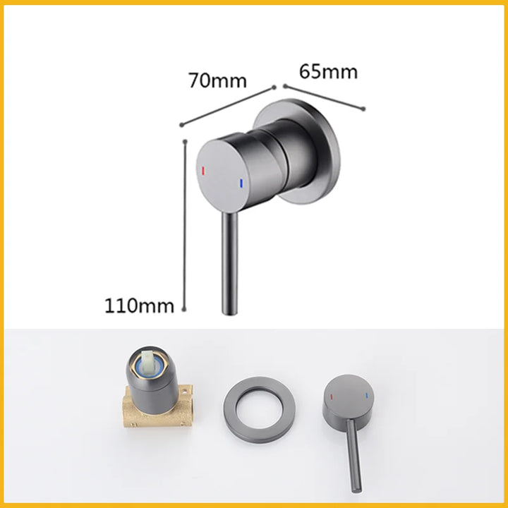 Round Brass Hidden Hot And Cold Water Mixing Valve Bathroom Wall-Mounted Single-Handle Shower Faucet Valve Body