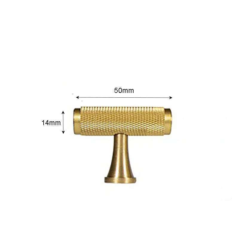 Brass Knurled Cabinet Handles Wardrobe Bar Pull with Baseplate Textured Furniture Door Handle with Baseboard Drawer Knobs