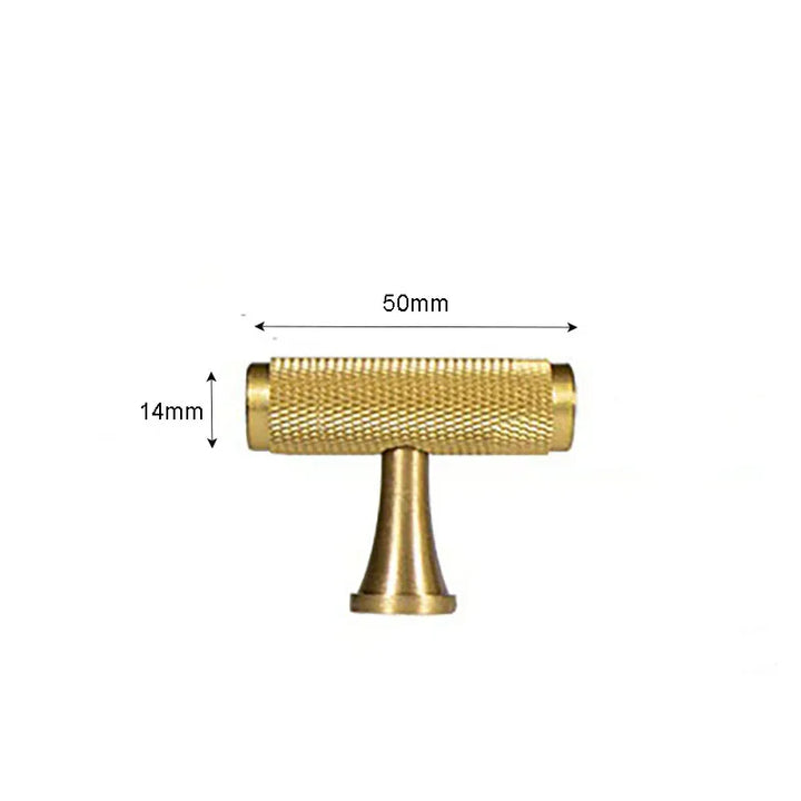 Brass Knurled Cabinet Handles Wardrobe Bar Pull with Baseplate Textured Furniture Door Handle with Baseboard Drawer Knobs