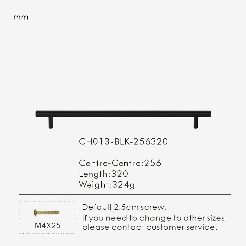 Nurlin Solid Brass Round Rod T-shaped Cabinet Handle Extended Long Wardrobe Drawer Refrigerator Kitchen door Pull Furniture