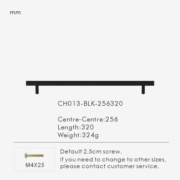 Nurlin Solid Brass Round Rod T-shaped Cabinet Handle Extended Long Wardrobe Drawer Refrigerator Kitchen door Pull Furniture