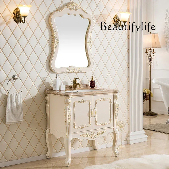 Saint Tropez Luxury Home Bathroom Cabinet Storage Mirror Mobile Bagno Furniture Modern Floor Standing Bathroom Cabinets Drawers Doors