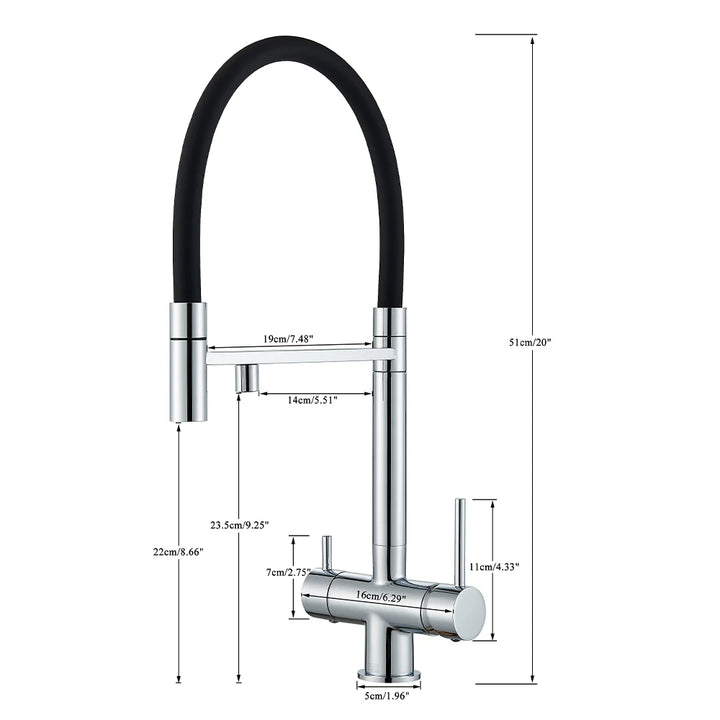 Brazilia 2.0 -Brushed Gold 3 Way  Deck Mounted Kitchen Mixer Tap 360 Rotate Drinking Sink Tap Water Purification Tap Crane For Kitche