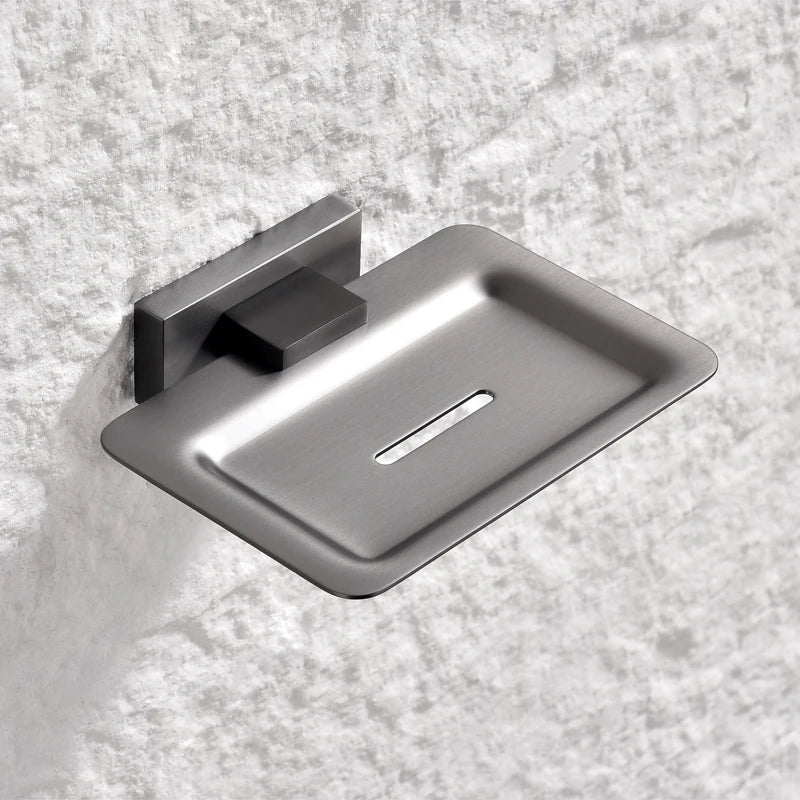 Gunmetal Stainless Steel Bathroom Hardware Towel Rack Toilet Paper Holder,Toilet Brush,Robe Hook Towel Bar Holder Grey Stainless