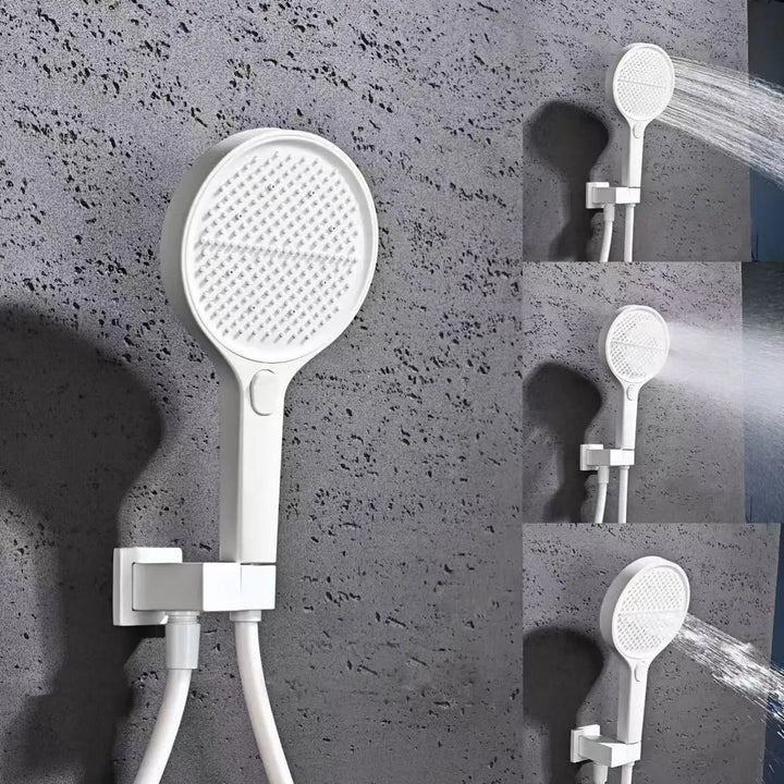 Smart Digital Display All Copper Wall Mounted Shower Set Waterfall Rain Bathroom