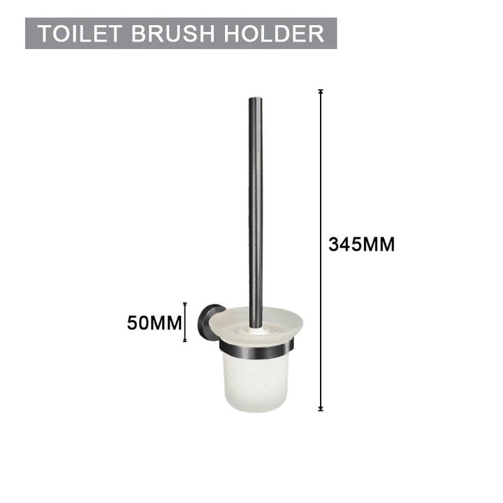 Grey Gun Metal Bathroom Hardware Set Accessories Kit Stainless Steel Round Wall Rack Hand Bar Toilet Roll Paper Holder Robe Towel Hook