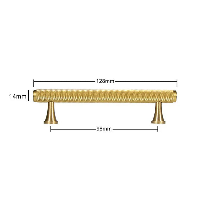 Brass Knurled Cabinet Handles Wardrobe Bar Pull with Baseplate Textured Furniture Door Handle with Baseboard Drawer Knobs