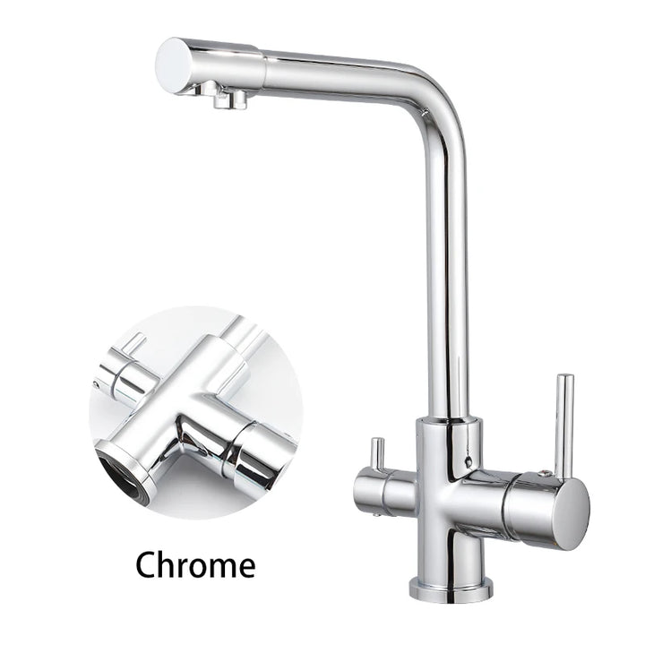 QUITO-BAR-Filtered Kitchen Faucets Gold Black Brass Purifier Faucet Dual Sprayer Drinking Water Faucet Tap Nozzle Sink Mixer Tap