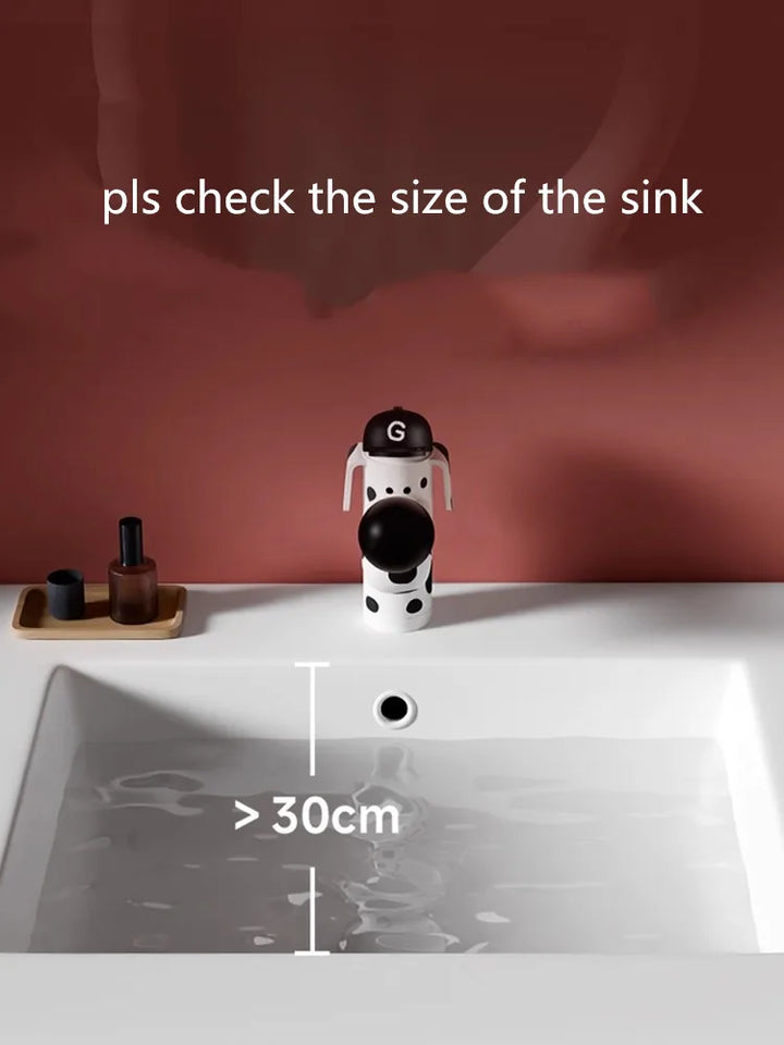 Dalmatian dog single hole bathroom kid faucet