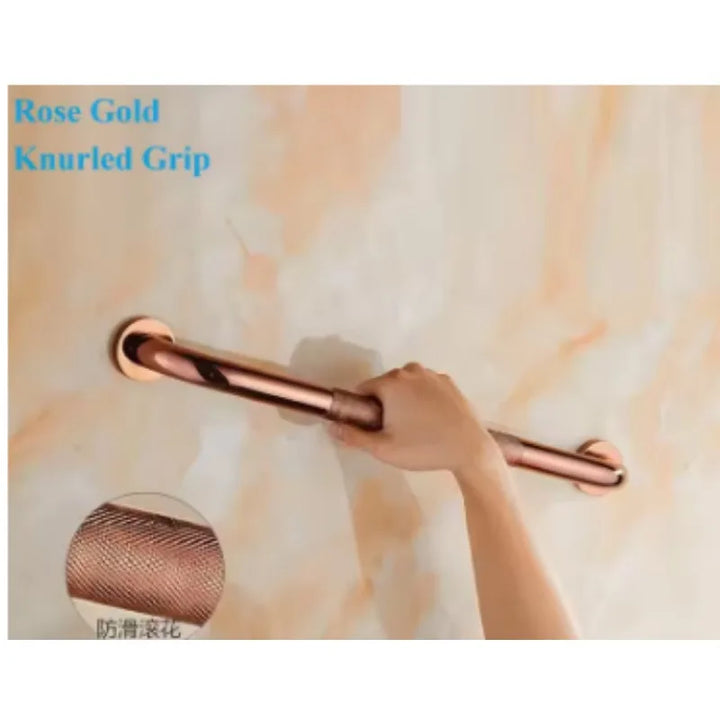 1Piece Brass Bath Shower Safety Grab Bar Handicapped Elderly Towel Hanging Rose Gold Oil Rubbed Bronze Antique Anti-slip Rail