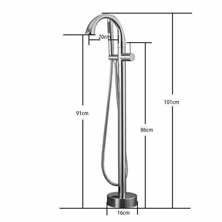 Mossberg-Single Handle Dual Control Floor Standing Freestanding Bath Shower Mixer Tap Chrome Black Brushed Gold for Pedestal  Bathtub