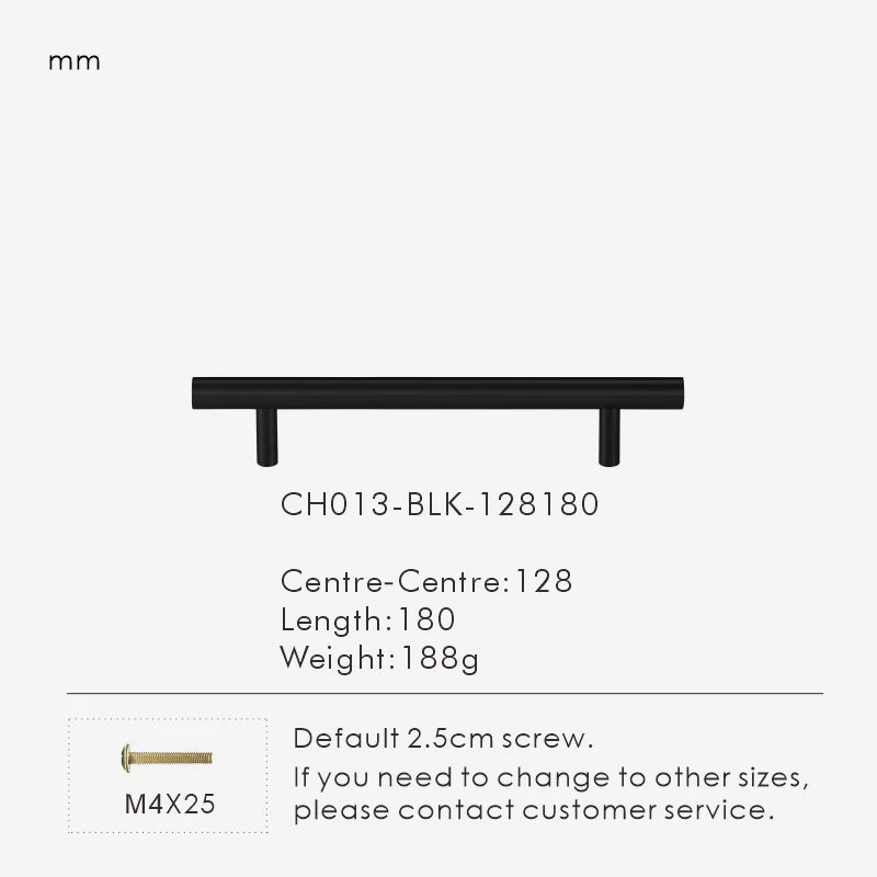Nurlin Solid Brass Round Rod T-shaped Cabinet Handle Extended Long Wardrobe Drawer Refrigerator Kitchen door Pull Furniture