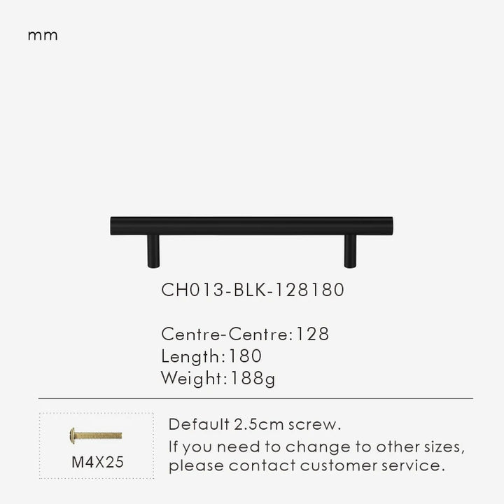 Nurlin Solid Brass Round Rod T-shaped Cabinet Handle Extended Long Wardrobe Drawer Refrigerator Kitchen door Pull Furniture