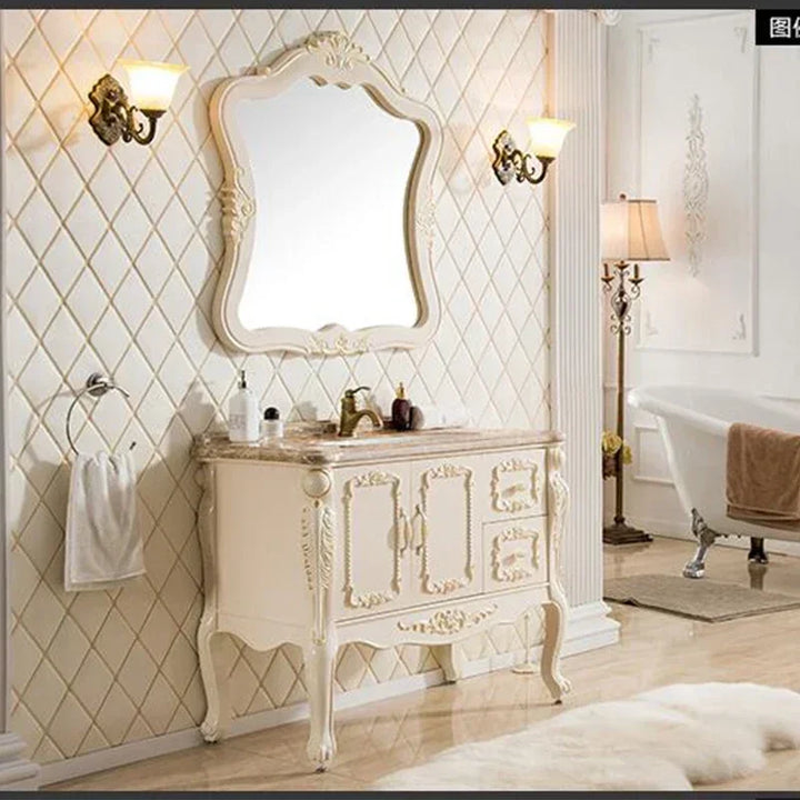 Saint Tropez Luxury Home Bathroom Cabinet Storage Mirror Mobile Bagno Furniture Modern Floor Standing Bathroom Cabinets Drawers Doors