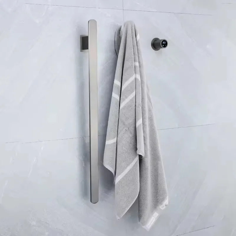 Bathroom Towel Warmer Hidden Wires Electric Heated Towel Rail Temperature Time Control Bath Electric Towel Rack