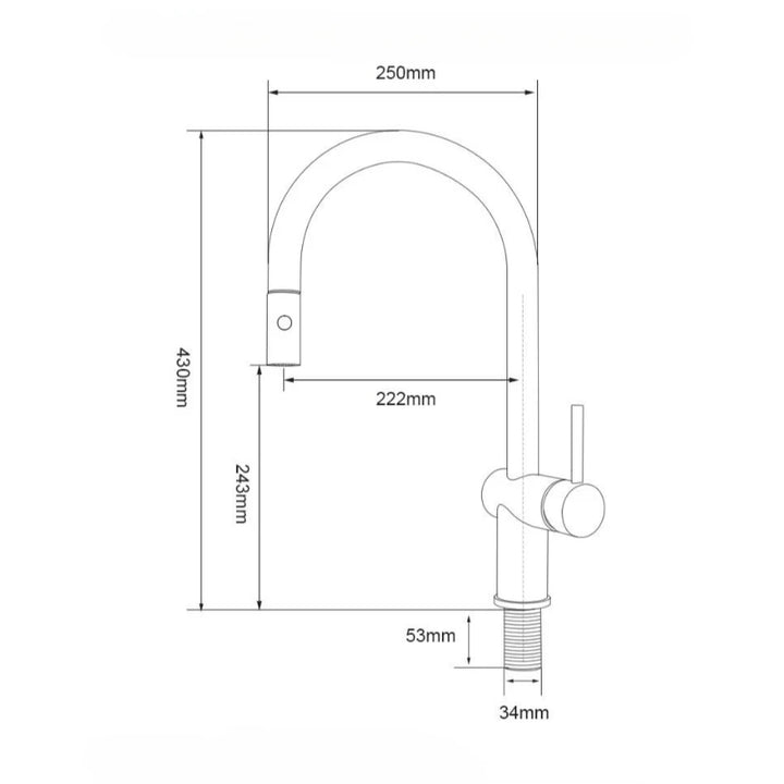Excalibur II- Modern clean simple but sleek  Retractable Dual Sprayer Kitchen Faucet
