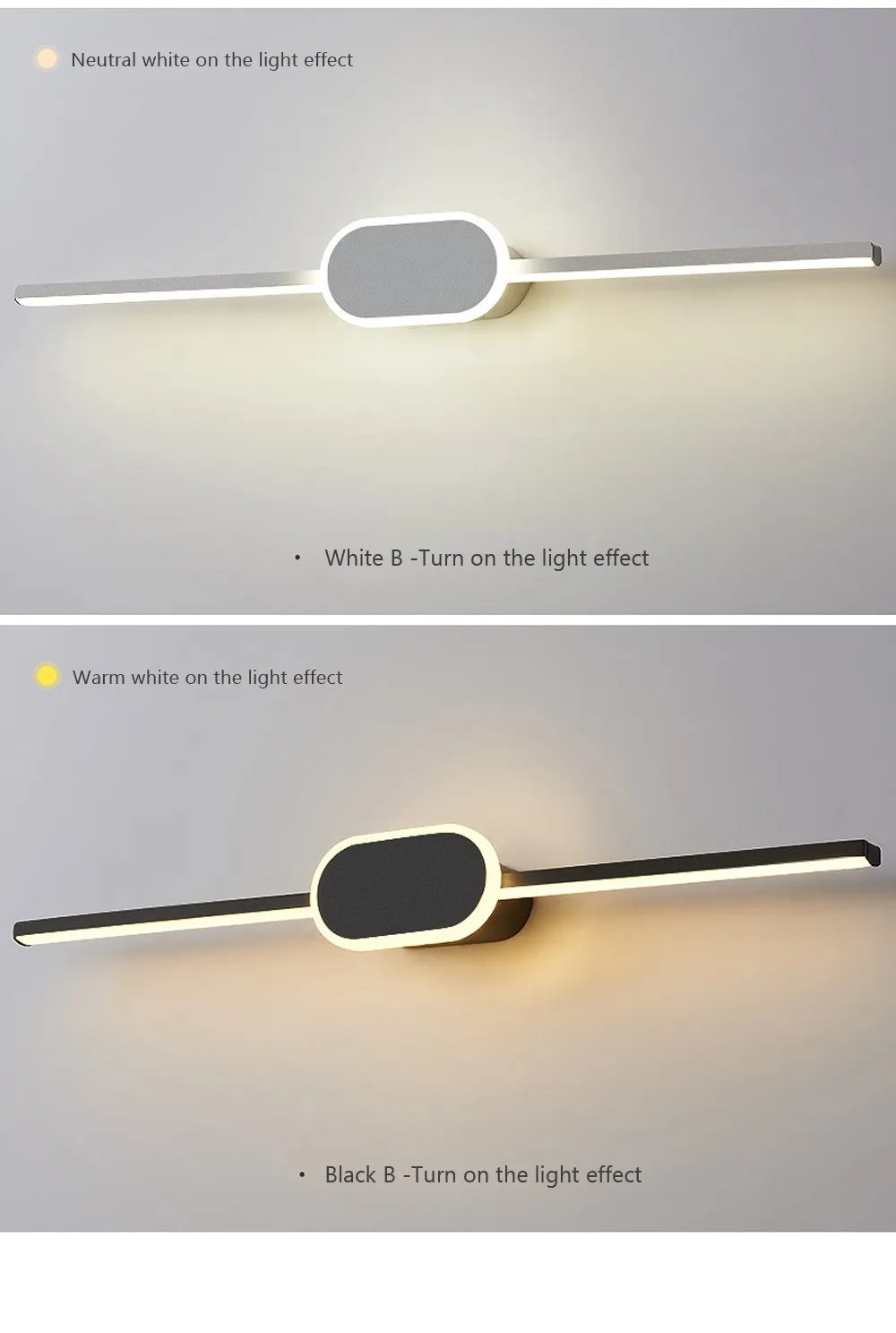 40/60/80CM Mirror Front Lamp  Bathroom Decorative Lights Mirror 40/60/80cm Long Strip Wall Sconces Living Room Indoor Fixture
