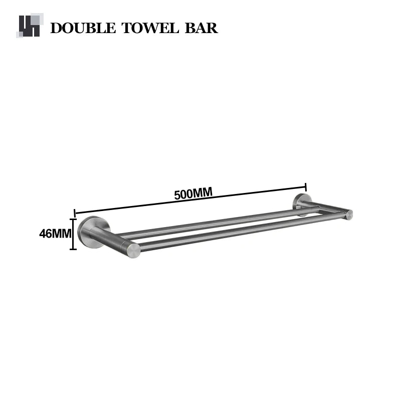 Gray Gun Metal Bathroom Hardware Accessories Cup Rack Towel Rack Toilet Brush Bath Towel Rack Roll Rack Towel Bar Hook Bathroom Wall Rack
