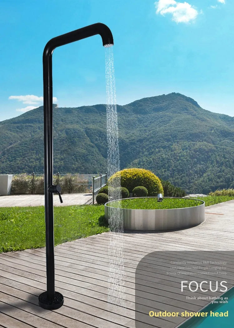 Modern Black Freestanding Floor Mounted Bathtub Faucet with Handheld Shower
