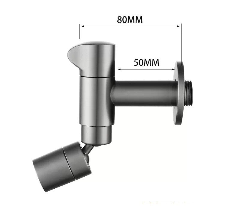 Chrome -Grey Gun Outdoor Pool Beach Wall Mounted Mini Shower Faucet