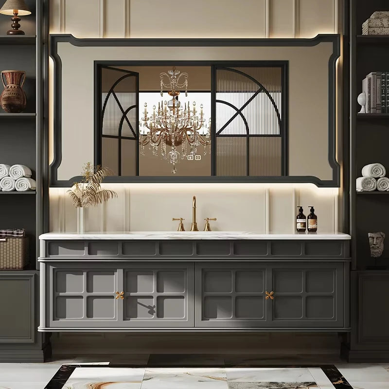 Versaille Custom- French Retro Bathroom Cabinet Space Saver Slim Trendy Display Closet Luxury Skincare Storage Gabinete Decorations Furniture