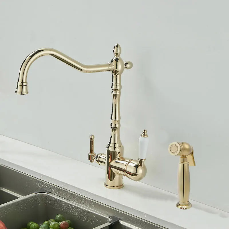 Marie - French Brass Kitchen three in one pure Water Faucet
