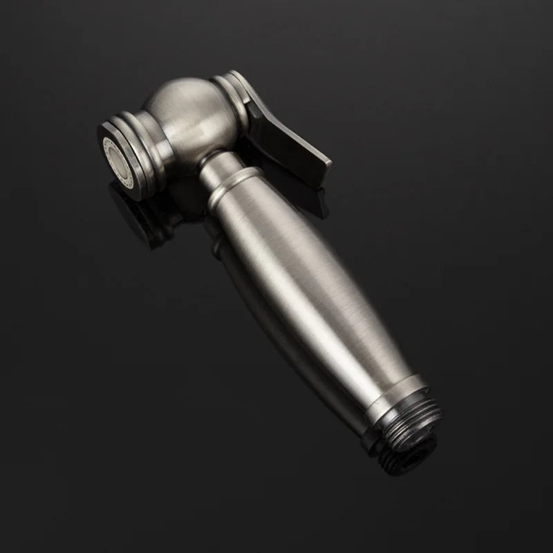 Brushed Nickel Hand Held Bidet Spray Gun Toilet Pressurization Spray Gun