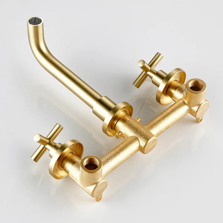 Cross Handle Wall Mounted Bathroom Faucet
