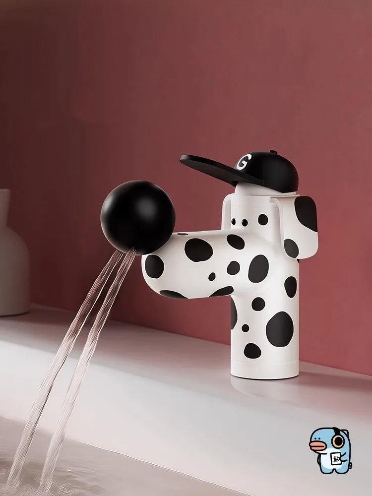 Dalmatian dog single hole bathroom kid faucet