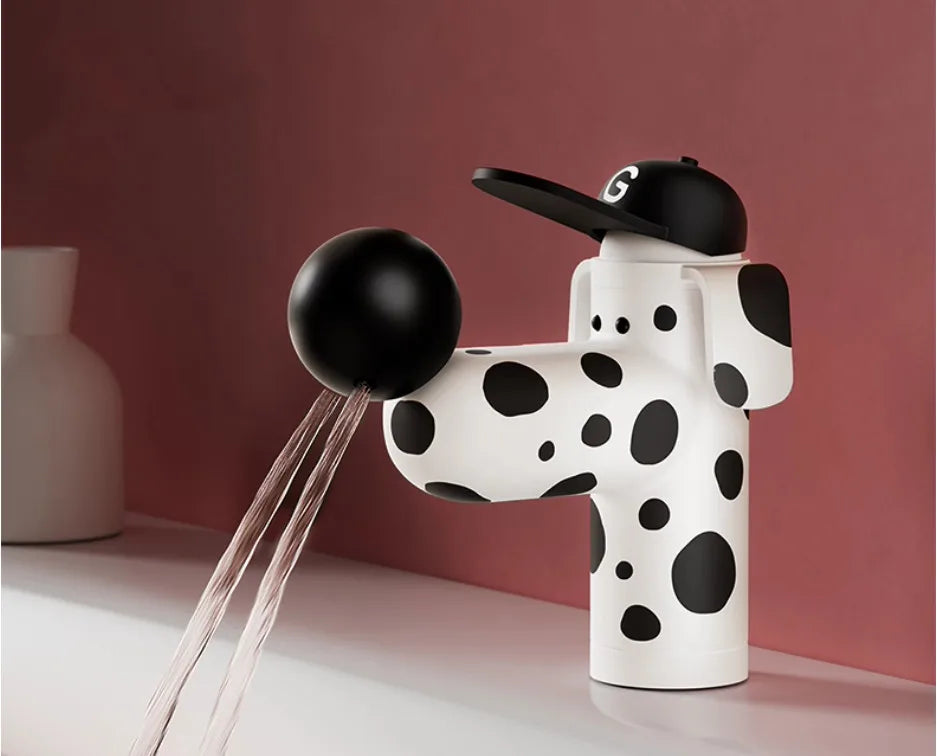 Dalmatian dog single hole bathroom kid faucet