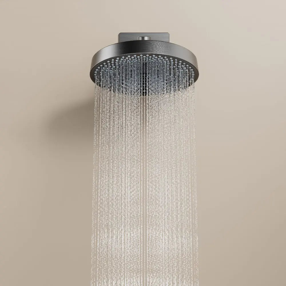 Round Thermostatic Bathroom Shower Faucet In Wall Black  Bath and Shower Faucet Set  Thermostatic Mixer Bath and Rainfall Shower