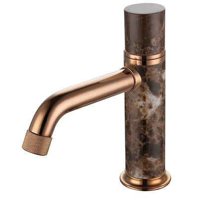 Jade stone single hole bathroom faucet