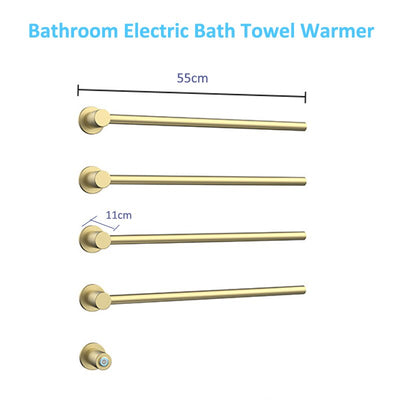 Brushed gold clean sleek euro design hardwire towel warmer