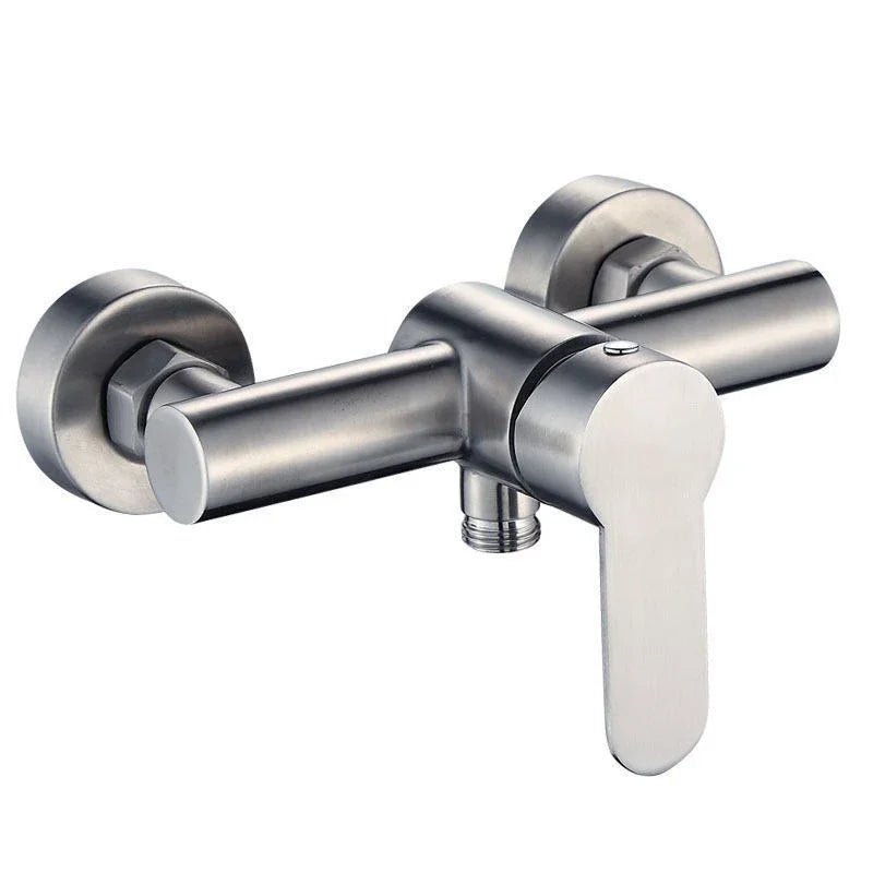 PET-  Black Bathroom Shower Faucet Wall Mounted Hot and Cold Water Mixing Valve Faucet 304 Stainless Steel Triple Tub Faucet