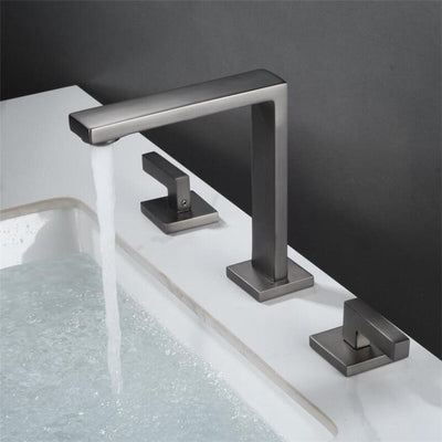 Cuatro- Modern square 8" Inch wide spread bathroom faucet