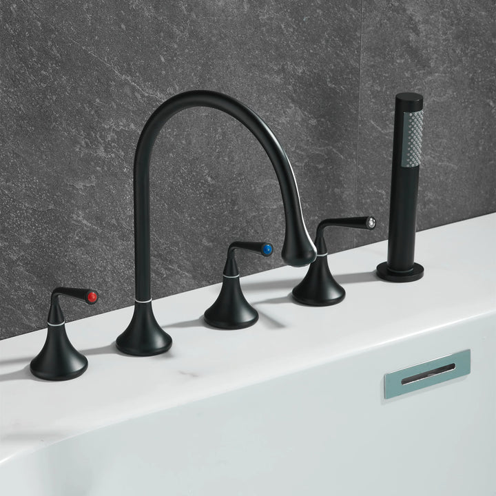 Tear drop 5 holes deck mounted bathtub filler faucet