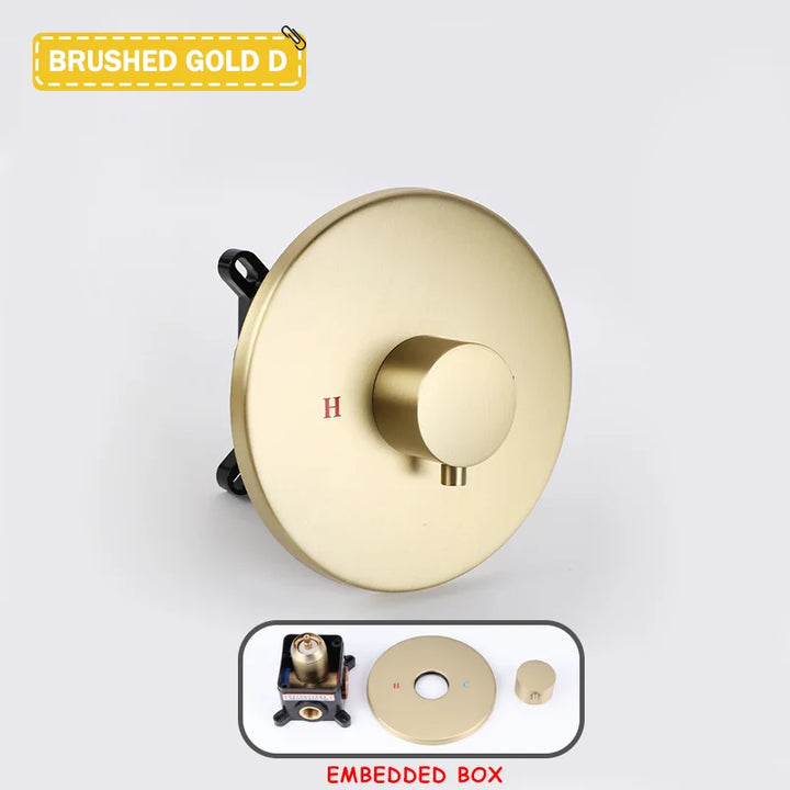 Hot and Cold Mixing Valve Body Faucet Single Handle Bathroom Concealed Shower Mixing Valve and Trim Kit Round Square