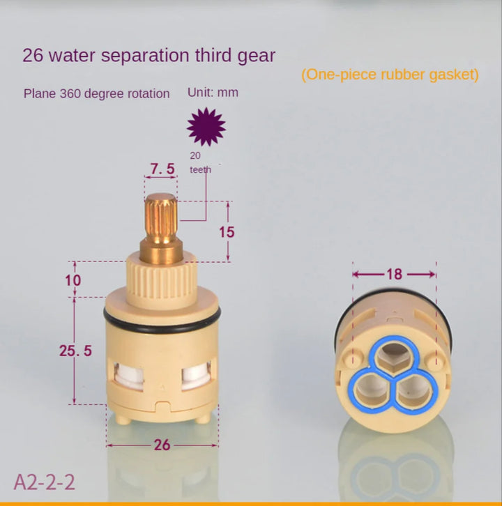 22/26mm Brass ABS Shower Faucet Column Ceramic Disc Cartridge Mixing Valve Mixer Shower Bar Tap Bath Mixing Valve Bathroom